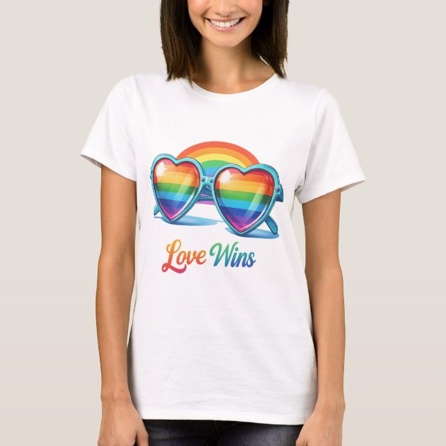 Camiseta ÓCULOS-UNHO orgulho gay RAINBOW (Frente)