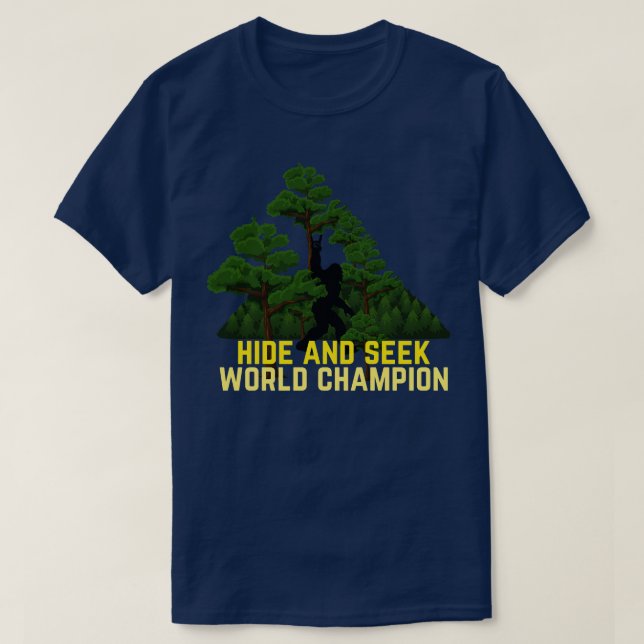 Camiseta Ocultar E Procurar Campeão Mundial (Frente do Design)