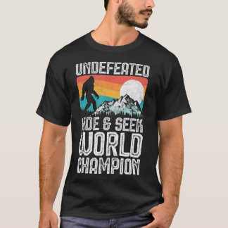 Camiseta Ocultar e Procurar campeão mundial do Pé-Grande