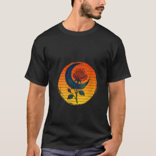 Camiseta Ocultismo Feminino Lua Crescente Rosa Goth Ocultis