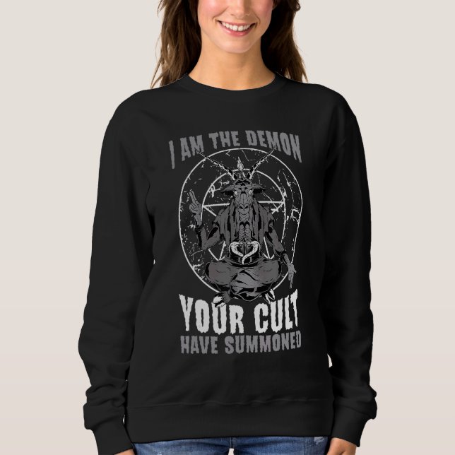 Camiseta Oculto De Baphomet De Cabra Eu Sou O Demônio Que S (Frente)