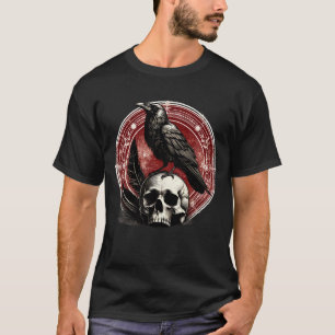 Camiseta Oculto de Testemunha Negra e Crânio de Ravens