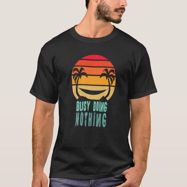 Camiseta Ocupado Fazendo Nada Hammock Sunset (Frente)