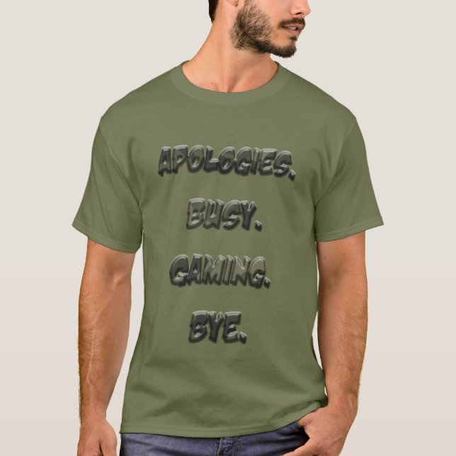 Camiseta Ocupado Jogando - Presente Para Jogadores (Frente)