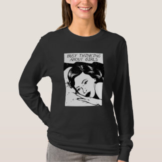Camiseta Ocupado Pensando Sobre Meninas 2