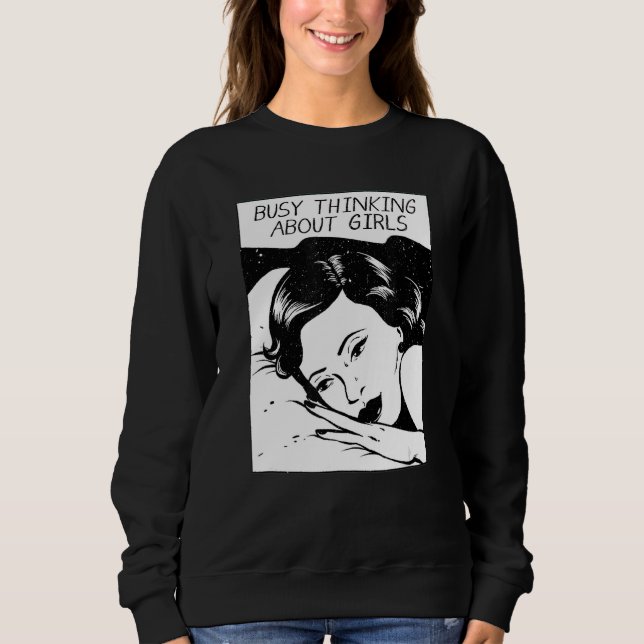 Camiseta Ocupado Pensando Sobre Meninas 2 (Frente)