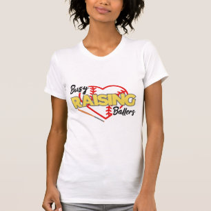 Camiseta Ocupado Raising Ballers Baseball Mãe
