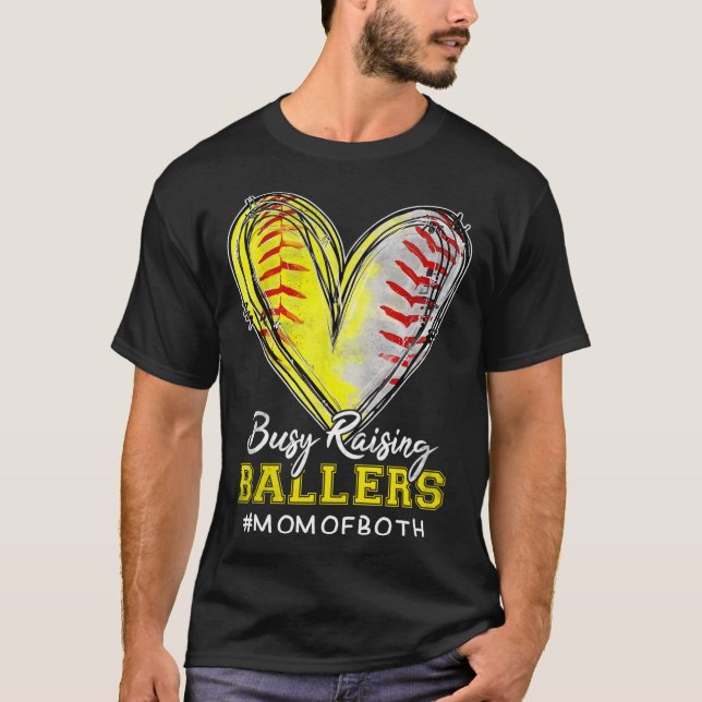 Camiseta Ocupado Raising Llers Coração Mãe De Ambos Os Soft (Frente)