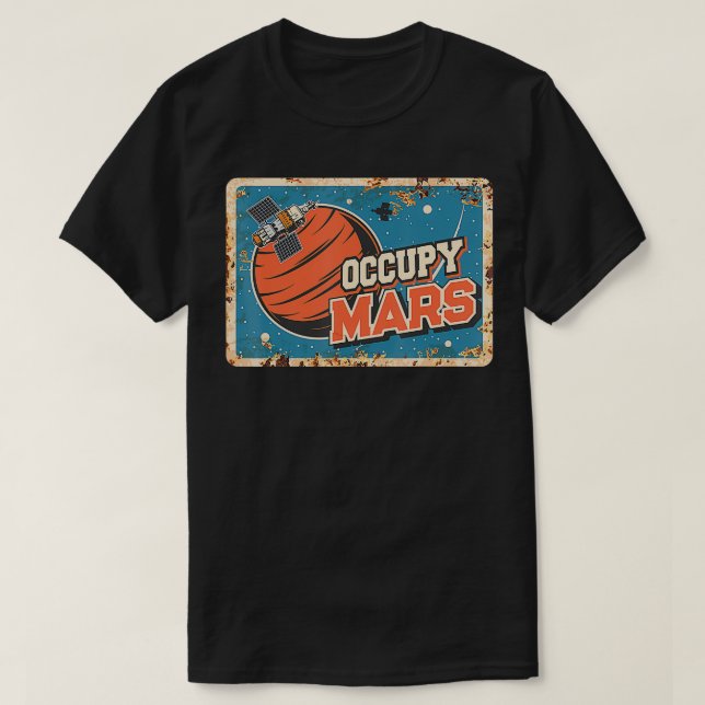 Camiseta Ocupar Marte Aerospace Viagem 1 (Frente do Design)