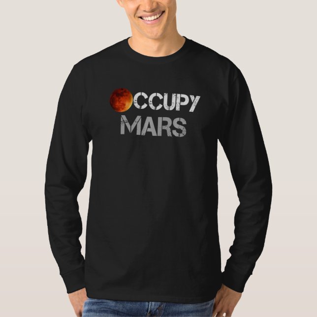 Camiseta Ocupar Marte Astronomia Ciência Espacial   (Frente)