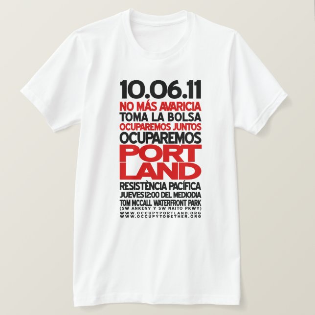 Camiseta Ocuparemos Portland (Frente do Design)