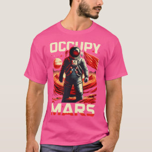 Camiseta Ocupy Mars Planet Engraçada Astronomia Astrofísica