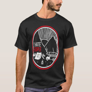Camiseta Odeio acampamento de Pessoas