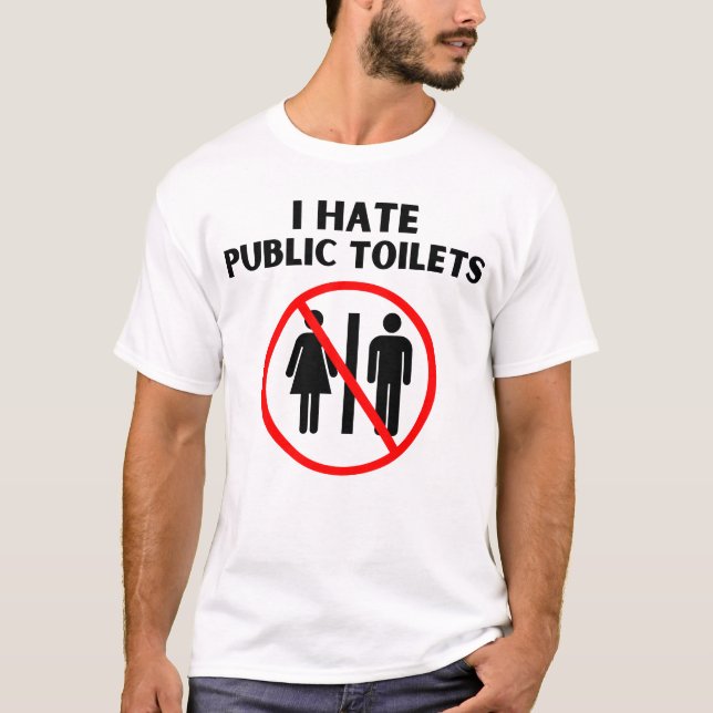 Camiseta Odeio banheiros públicos (Frente)