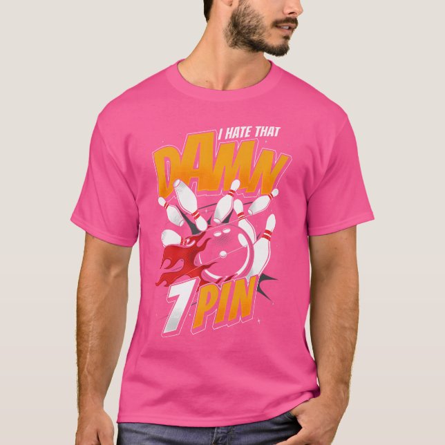 Camiseta Odeio Barato da Equipe de Boliche Engraçado de 7 P (Frente)