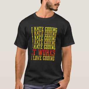 Camiseta Odeio Codificar Fabuloso Programador de Software d