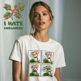 Camiseta Odeio coentro/coentro história em quadrinhos de ca