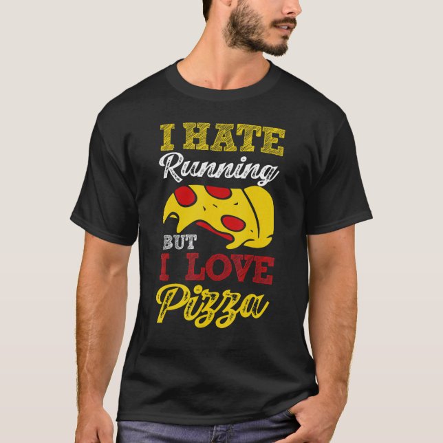 Camiseta Odeio Correr Mas Adoro Pizza (Frente)