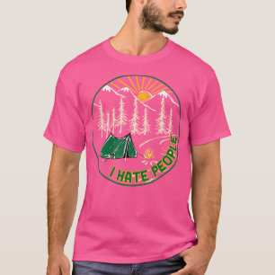 Camiseta Odeio Pessoas Engraçadas Acampando Sobretudo Camin