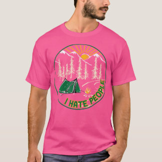 Camiseta Odeio Pessoas Engraçadas Acampando Sobretudo Camin