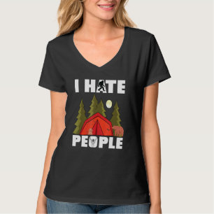 Camiseta Odeio Pessoas Rv Van Camping Dizendo Feliz Campanh