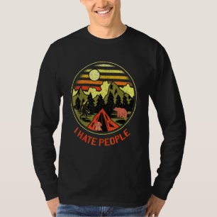 Camiseta Odeio Pessoas Rv Van Camping Dizendo Feliz Campanh