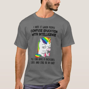 Camiseta Odeio Quando O Pessoas Confusa Educação Com A In