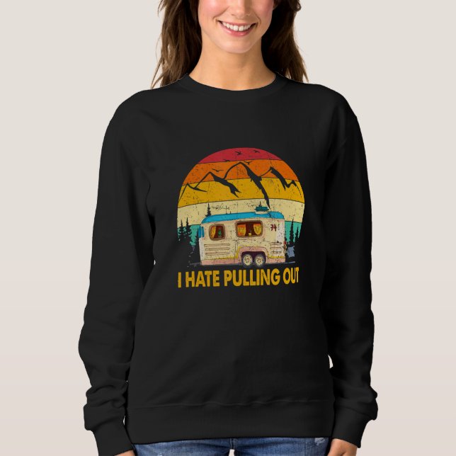 Camiseta Odeio Retirar Trailer De Acampamento Retro Viagem  (Frente)