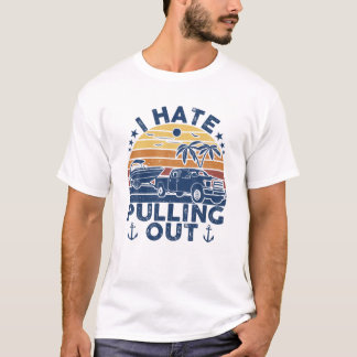 Camiseta Odeio Tirar O Barco De Barco Retro Capitão Moto