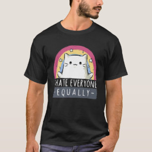 CAMISETA ODEIO TODOS IGUALMENTE GRITOS, AMOR ANIMAL.