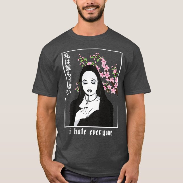 Camiseta Odeio Todos Os Góticos Estéticos Nun Soft Grunge (Frente)