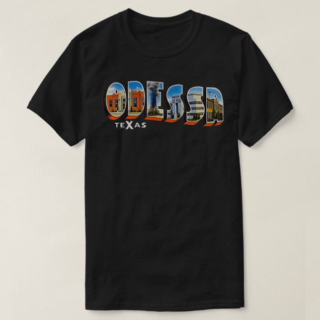 Camiseta Odessa Texas Vintage Retro Texas TX (Frente do Design)