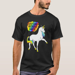 Camiseta Odiadores Vão Odiar Unicórnio Arco-Íris Homens Mul