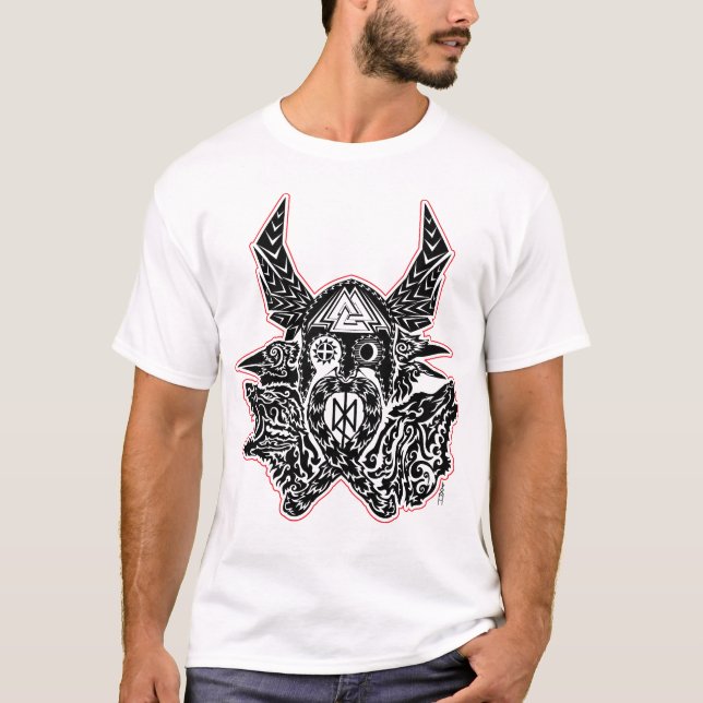 Camiseta Odin Emblem Tinta Preta Versão (Frente)
