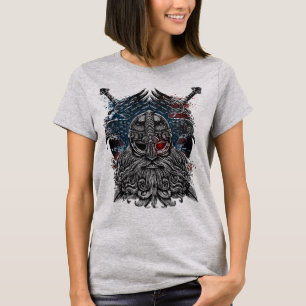 Camiseta Odin ravens e espadas Viking Mythology bandeira do