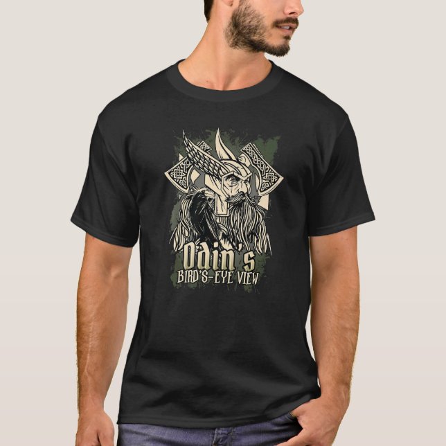 Camiseta Odinu2019s Visão visual do pássaro mito dos Viking (Frente)