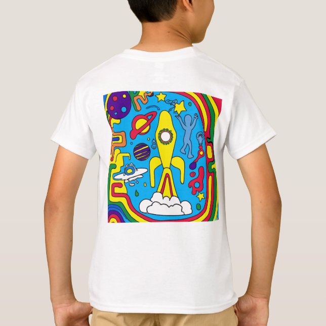 Camiseta Odisseia Cósmica Radiante (Verso)