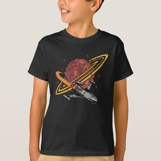 Camiseta Odisseia no Espaço: O Segredo de Saturno (Frente)