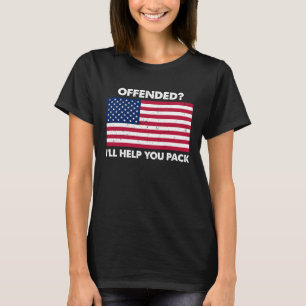 Camiseta Ofendido, vou ajudá-lo a embalar o Patriota Americ
