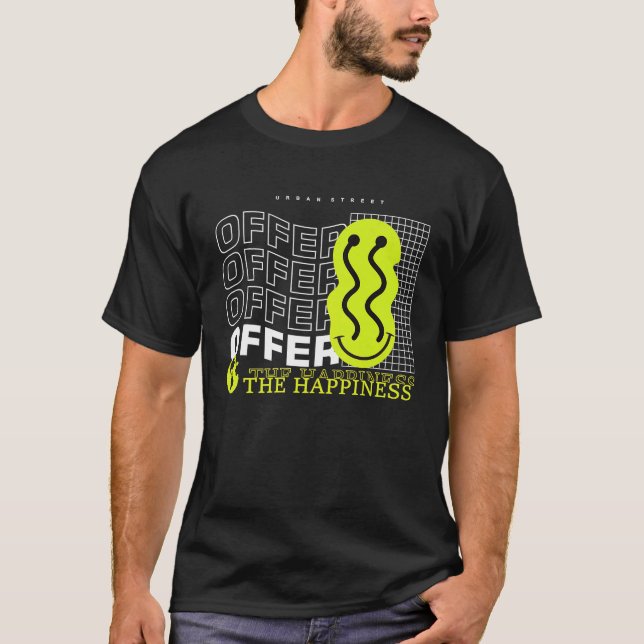 Camiseta Ofereça a Felicidade Rua Urbana Fresca (Frente)