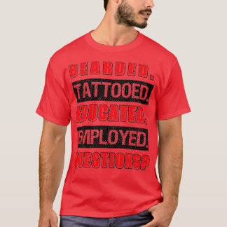 Camiseta Oferecida Tatuada Educada Empregada Engraçada Pres
