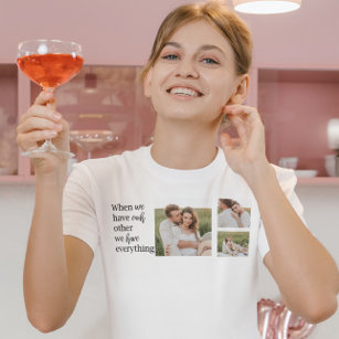 Camiseta Oferta de Casal Romântico de Foto de Colagem Moder