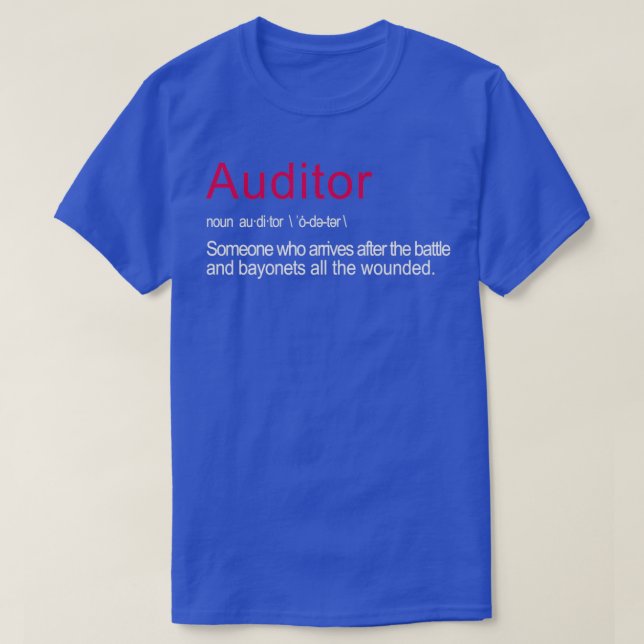 Camiseta Oferta de Definição de Trabalho do Auditor Engraça (Frente do Design)