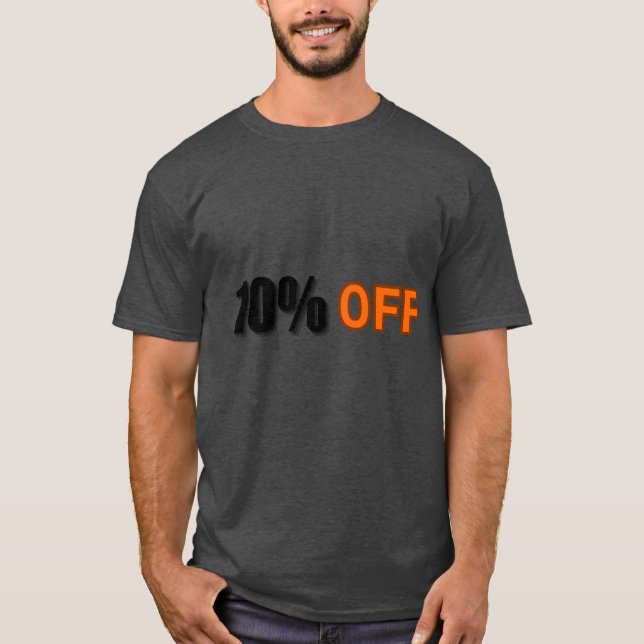 Camiseta "Oferta de desconto - 10% DESLIGADO (Frente)