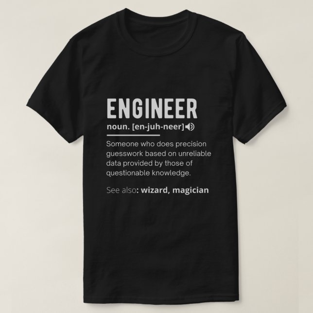 Camiseta Oferta de engenharia de definição de engenheiro (Frente do Design)