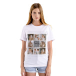 Camiseta Oferta de Foto de Colagem da Família e Cinza Perso<br><div class="desc">Crie uma bela e personalizada colagem familiar com oito fotos, acompanhada de um nome de família personalizado em cinzas. Este dom único e pensativo é perfeito para comemorar momentos especiais e celebrar o amor e o vínculo dentro de uma família. A colagem apresenta oito fotos cuidadosamente selecionadas que você pode...</div>
