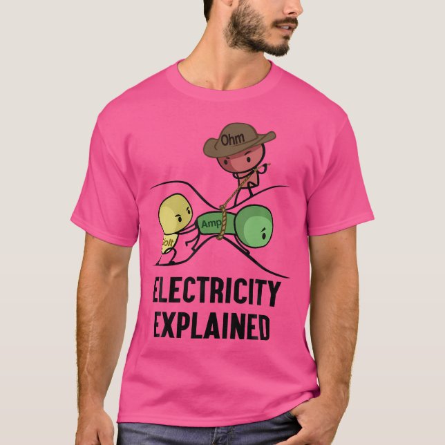 Camiseta Oferta de Nerd de Física Explicada para Eletricida (Frente)