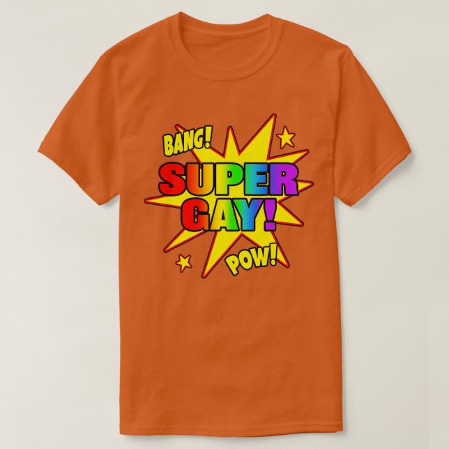 Camiseta Oferta de Orgulho gay LGB super potente e super Ga (Frente do Design)