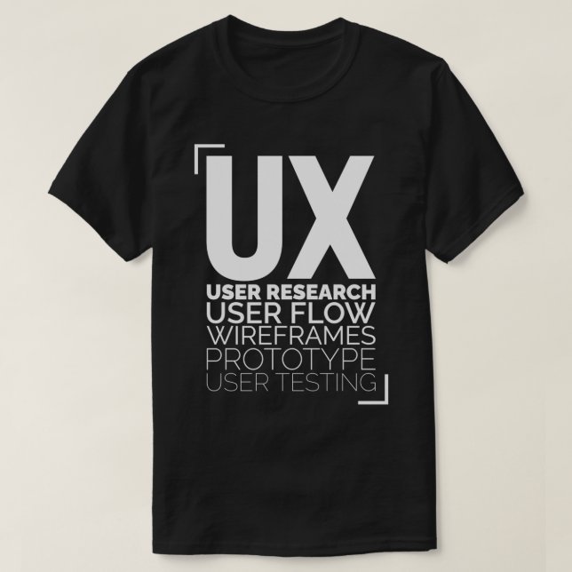 Camiseta Oferta de processo de design Ux para o design de e (Frente do Design)