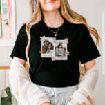 Camiseta Oferta de texto e fotos personalizadas do Casal em<br><div class="desc">Crie uma proteção de eterno com nossa Camisa de Fotografias Personalizada para Casais! Personalize-o com as suas fotografias de casal favoritas num design de inspiração retrógrada, perfeito para aniversários, Dia do Namorados, ou só porque. Você pode personalizá-lo com suas fotos e texto. Esta camisa é um presente único para celebrar...</div>